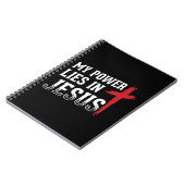 私の力はイエス・クロス神クリスチャンTシャツにある ノートブック (左側)