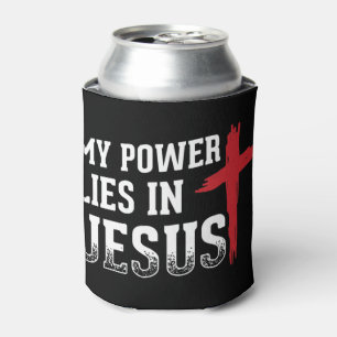 私の力はイエス・クロス神クリスチャンTシャツにある 缶クーラー