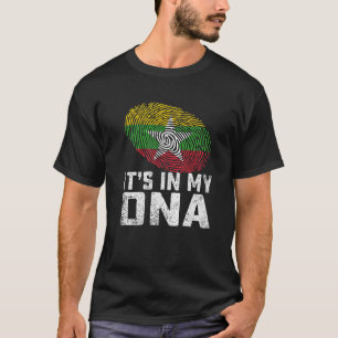 私の動揺してDNAミャンマー国旗の男性の女性K Tシャツ