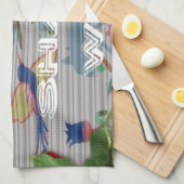 私の動物の世界バレンタイン.png キッチンタオル (四つ折り)