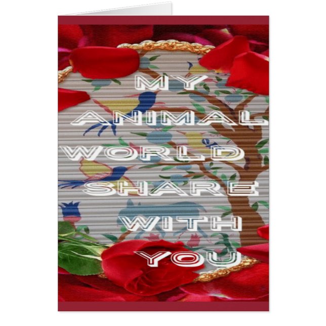 私の動物界：美しい木と鳥のデザイン (正面)