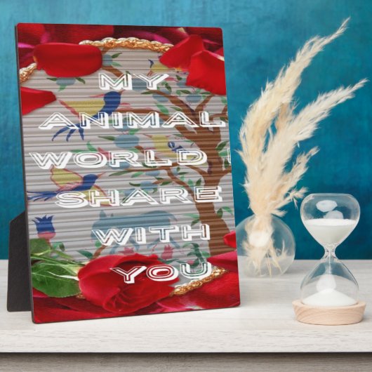 私の動物界:美しい木と鳥のデザイン フォトプラーク (側面)