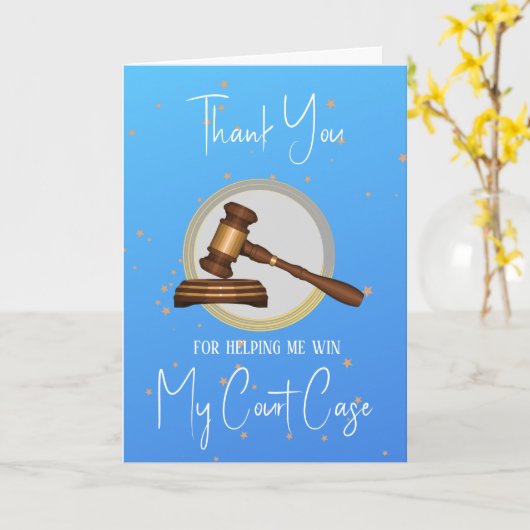 私の勝訴救済事件に感謝 カード (黄色い花)