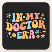 私の医師時代に スクエアペーパーコースター (正面)