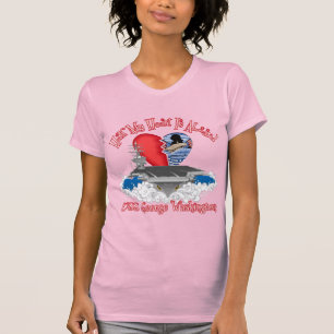 私の半分のハートはUSSジョージ・ワシントンに乗っている Tシャツ