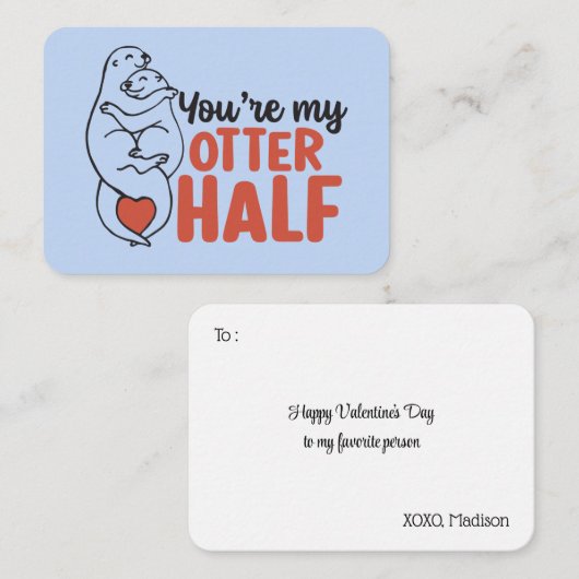 私の半額おもしろい可愛いバレンタインデー ノートカード (正面/裏面)