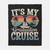 私の卒業クルーズ 卒業旅行 船 レトロ フリースブランケット (正面)