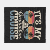 私の卒業クルーズ 卒業旅行 船 レトロ フリースブランケット (正面(横))