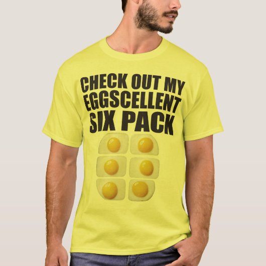私の卵の優れた6パックをチェックアウト – Eggs Tシャツ (正面)