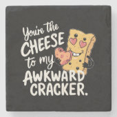 私の厄介な問題にチーズ | かわいおもしろいいバレンタイン ストーンコースター (正面)