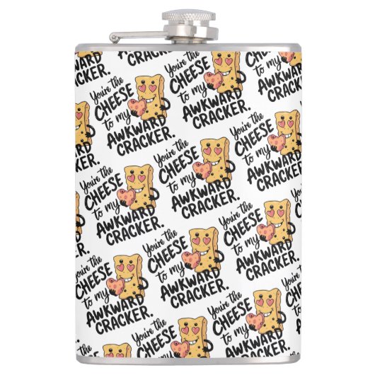 私の厄介な問題にチーズ | かわいおもしろいいバレンタイン フラスク (正面)