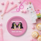 私の友だちのペンギン、双子パーソナライズされたのパパに ペーパープレート (パーティー)