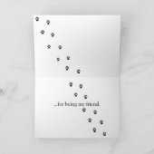 私の友人があることをありがとう サンキューカード (内部)