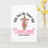 私の友人が克服する神との乳がん カード (黄色い花)