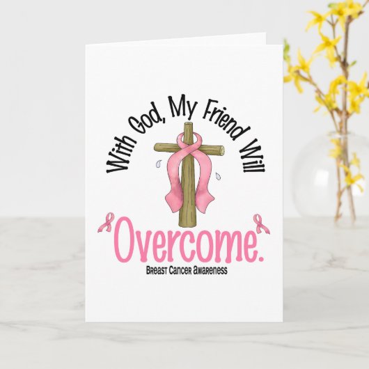 私の友人が克服する神との乳がん カード (黄色い花)