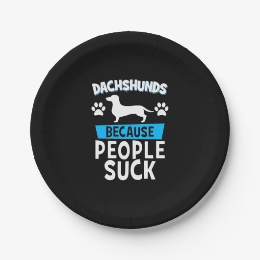 私の友人とダックスフント ペーパープレート (正面)