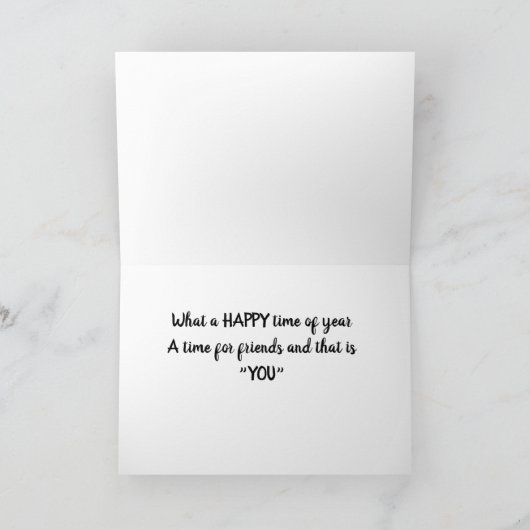 「私の友人と家族」のカードにクリスマスを祝う カード (内部)