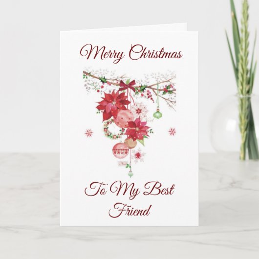 私の友人に**クリスマス**ホリデーカード シーズンカード (正面)