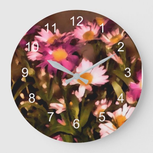 私の友人のための花 ラージ壁時計 (正面)