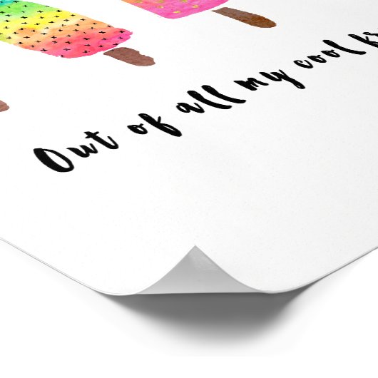 私の友人のクール中から – 白と黒 ポスター (角)