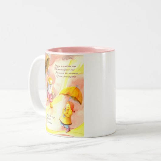 私の友人のマグがあることをありがとう ツートーンマグカップ (正面左)