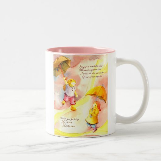 私の友人のマグがあることをありがとう ツートーンマグカップ (右)
