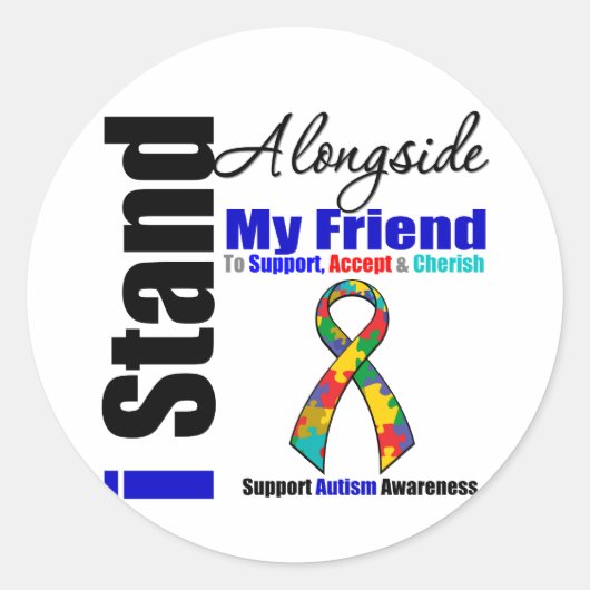 私の友人の横の自閉症Iの立場 ラウンドシール (正面)