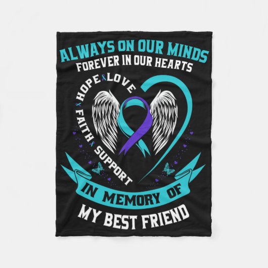 私の友人の自殺最高の認識度前の記憶で フリースブランケット (正面)