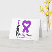 私の友人の衣服紫の平滑筋肉腫 カード (黄色い花)