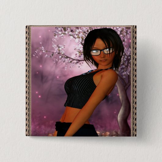 私の友人エミリー# 2 缶バッジ (正面)