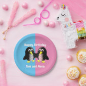私の友人ペンギンは、双子パッパーソナライズされたプのために ペーパープレート (パーティー)