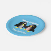 私の友人ペンギンは、双子パッパーソナライズされたプのために ペーパープレート (アングル)