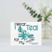 私の友人45卵巣がん衣服ティール（緑がかった色） ポストカード (スタンド正面)