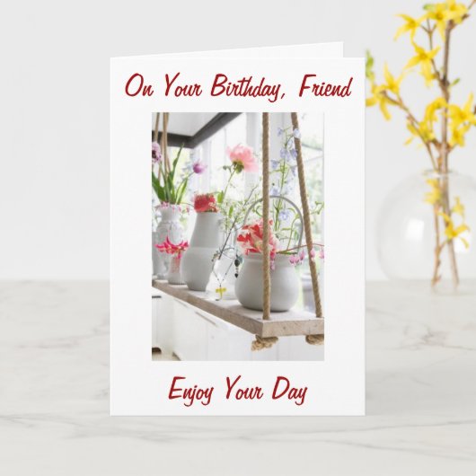 私の友人、あなたは私のデイ誕生日カードを明るくする カード (黄色い花)