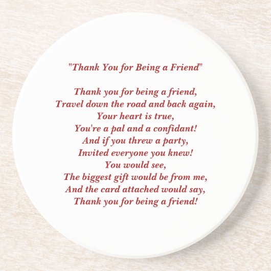 私の友人-コースター--があることをありがとう コースター (正面)