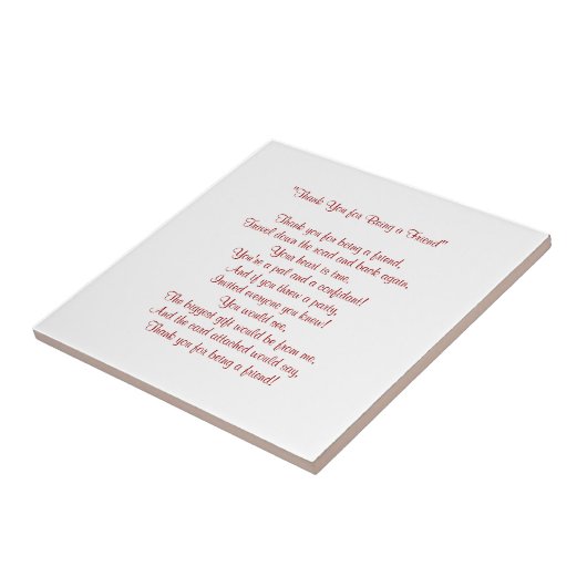 私の友人-タイル/Trivet --があることをありがとう タイル (側面)