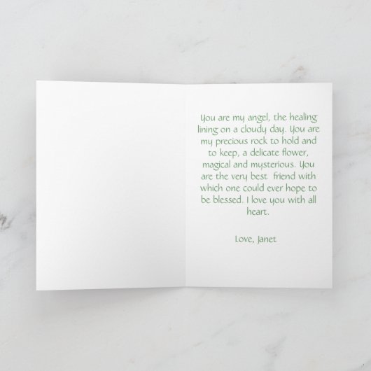 私の友人-天使の挨拶状のため カード (内部)