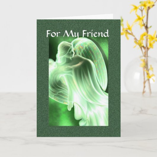 私の友人-天使の挨拶状のため カード (黄色い花)