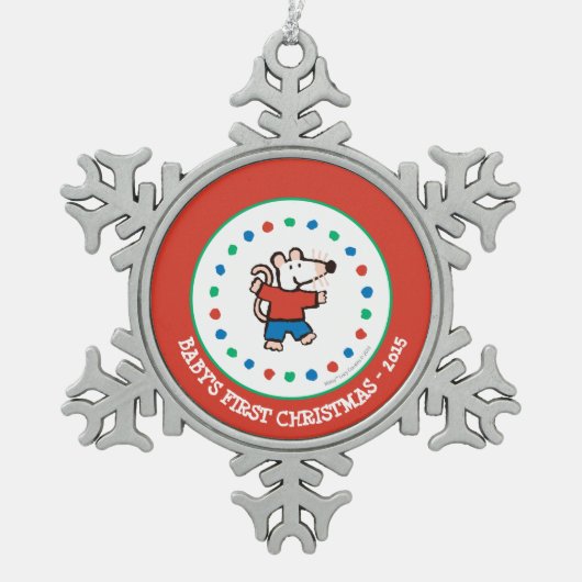 私の友人Maisy スノーフレークピューターオーナメント (正面)