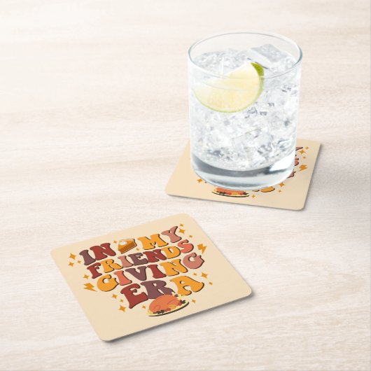 私の友情の時代のレトロ スクエアペーパーコースター (インサイチュ)