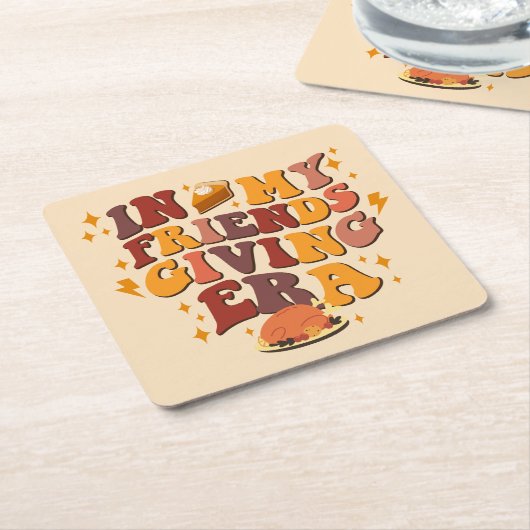 私の友情の時代のレトロ スクエアペーパーコースター (アングル)