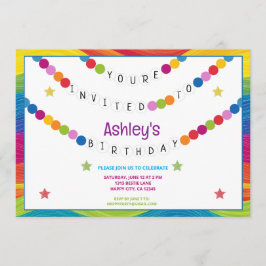 私の友情ブレスレット時代の誕生日パーティー 招待状