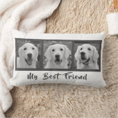 私の友最高の人のグレーとホワイトの写真 ランバークッション (ブランケット)