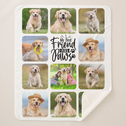私の友最高の人は手のペットの犬カスタム11の写真を持っている シェルパブランケット (正面)