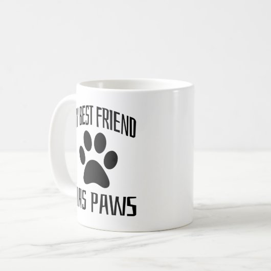 私の友最高の人は手を持っている – 愛犬家 コーヒーマグカップ (正面左)