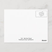 私の友最高の人、ベビーラビット、ベビーフクロウ抽象芸術アート ポストカード (裏面)