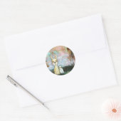 私の友最高の人、ベビーラビット、ベビーフクロウ抽象芸術アート ラウンドシール (封筒)