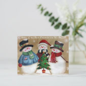 私の友最高の達はフレーク雪だるまはがき ポストカード (スタンド正面)