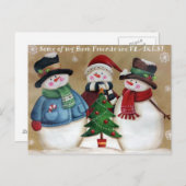 私の友最高の達はフレーク雪だるまはがき ポストカード (正面/裏面)
