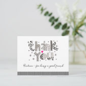 私の友達になってくれてありがとうお洒落レタリング ポストカード (スタンド正面)